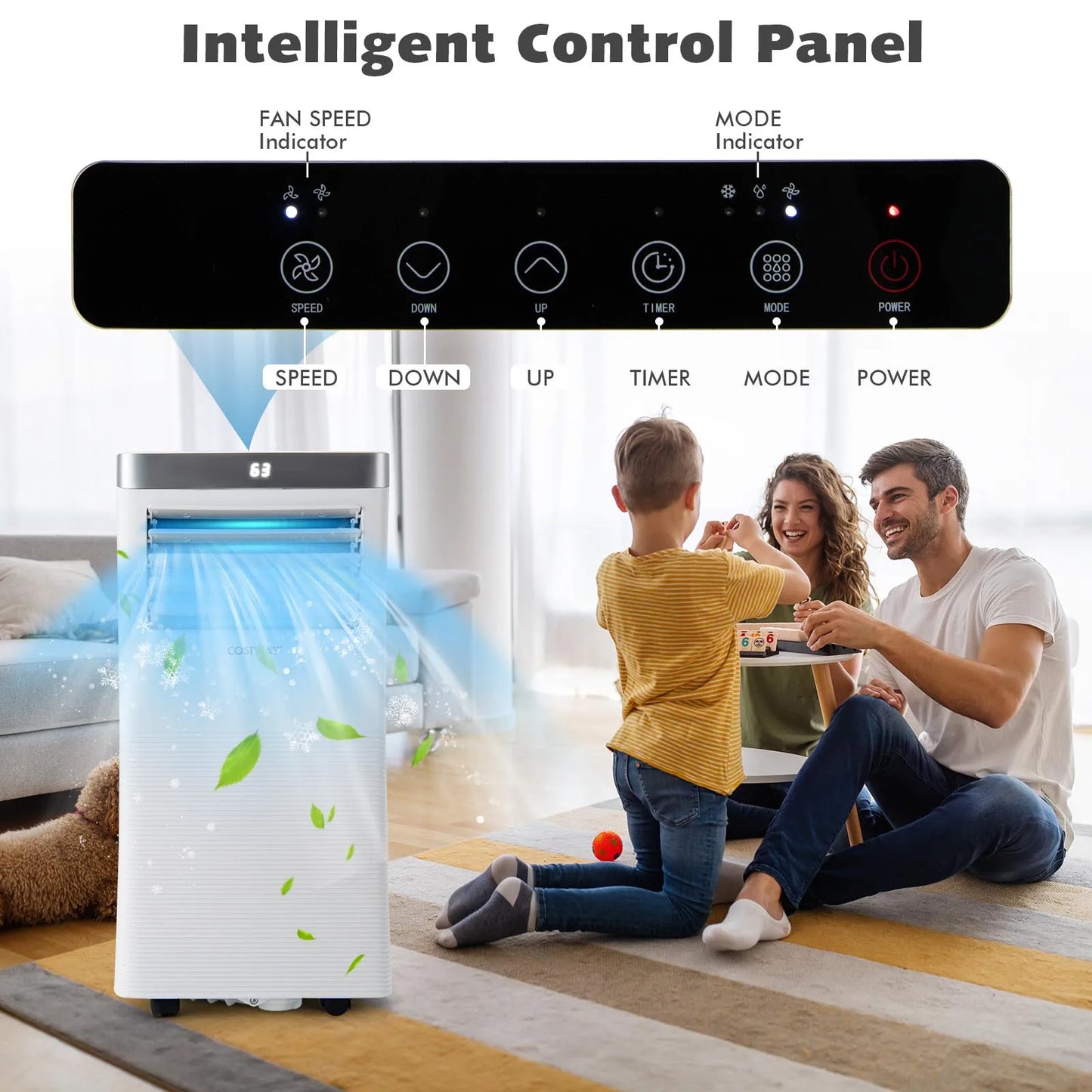 8000 BTU Air Cooler 3-in-1 Portable Air Conditioner with Dehumidifier White
