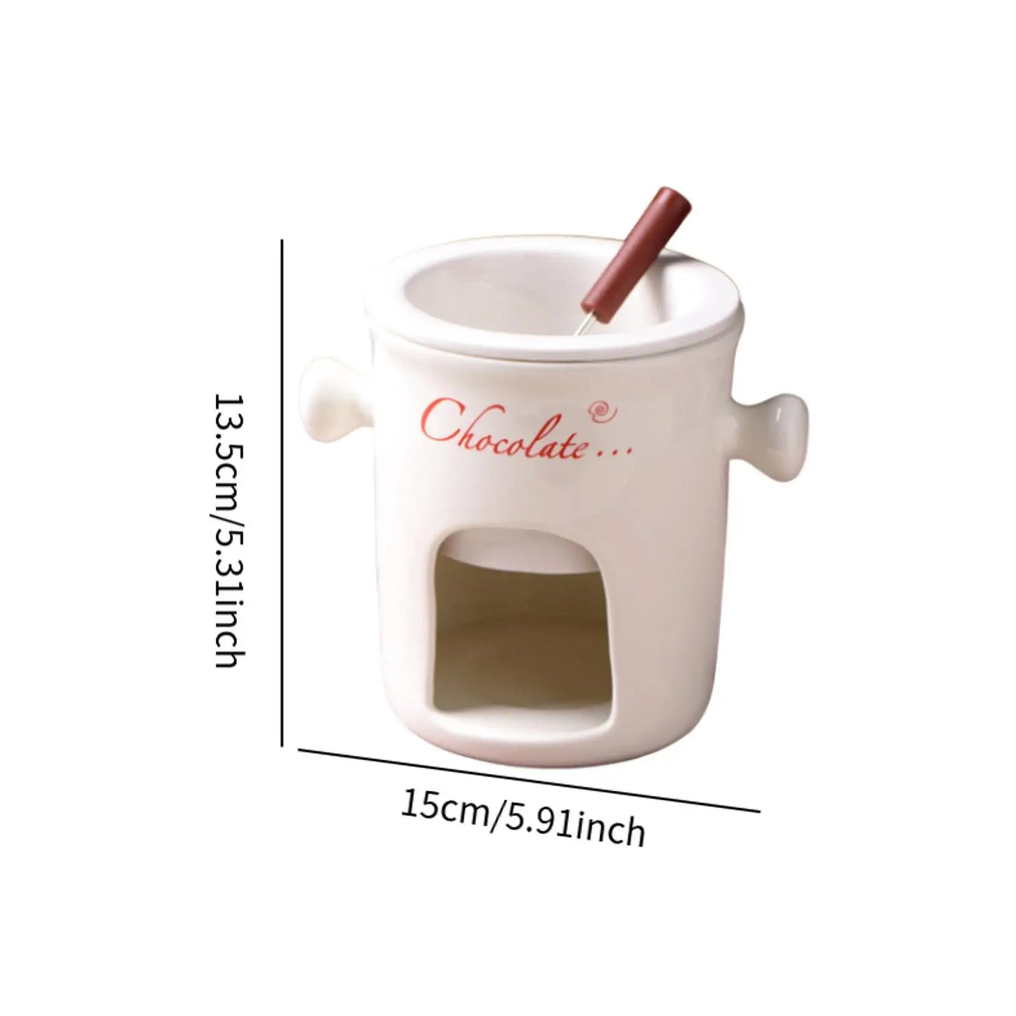 Porcelain Chocolate Fondue Food Cookware for Birthday Anniversary Broth