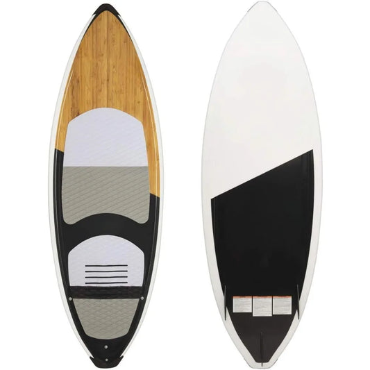 Surf Board, 63"x20.5" Wakesurfer Compression Molded Fiberglass Board with Dual Hook Grooves, Acrylic Surfboard