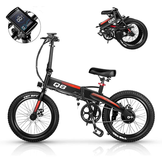 Folding Electric Bike for Adults,Electric Bicycle with Removable Battery,20MPH Commuting Electric Bike,High Brushless Gear Motor