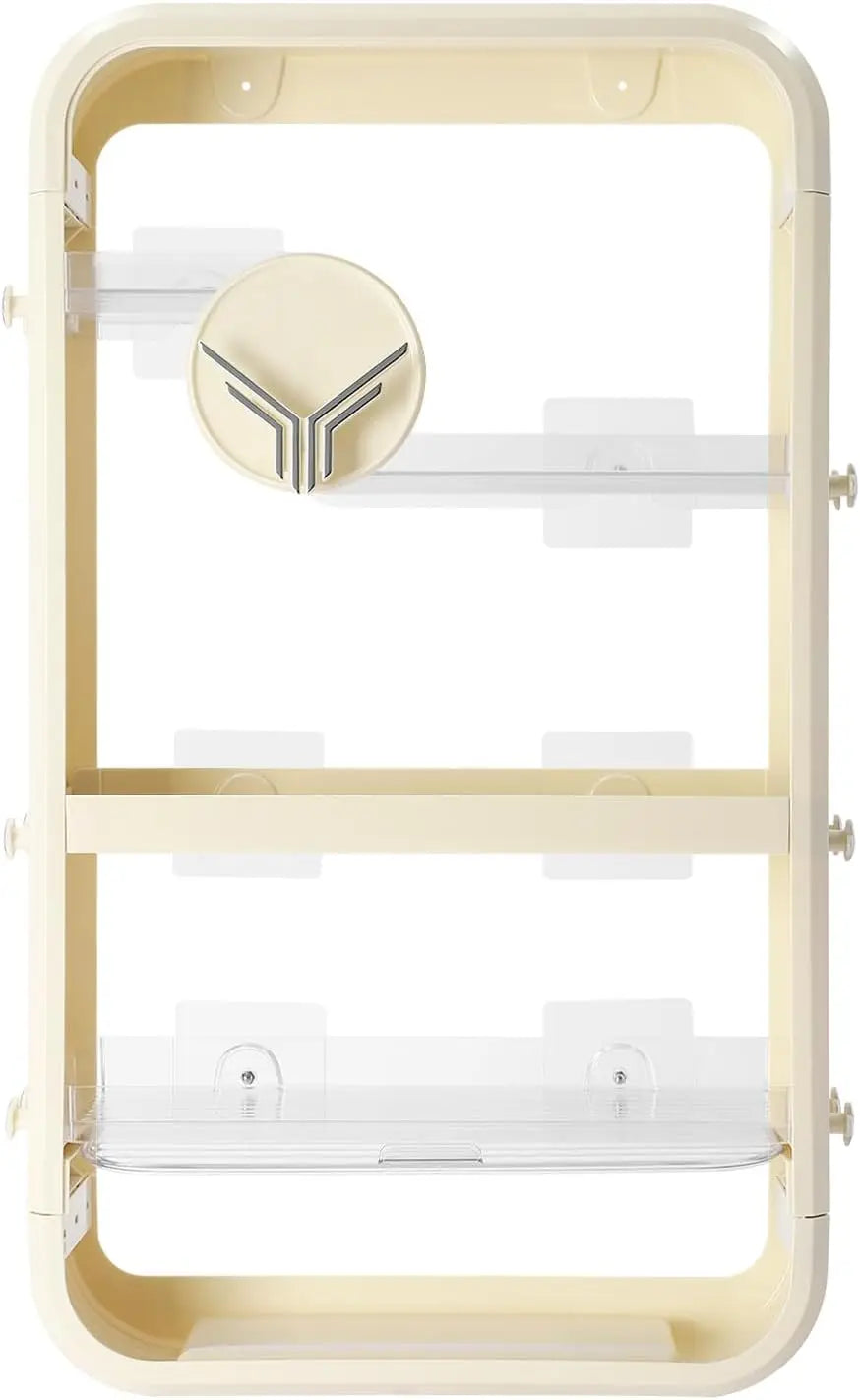 Wall Mount Makeup Organizer,Adhesive Shelf Bathroom Shelves for Wall, Perfume Organizers with Tissue Hole No Drilling Hang Walls