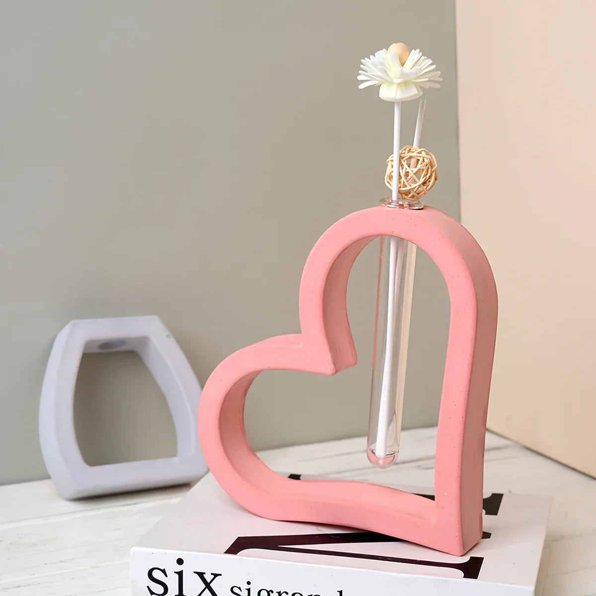 DIY Nordic Style Vase Mould Plaster Concrete Hydroponic Test Tube Flower Arrangement Ornaments 3D Craft Flowerpot Silicone Molds