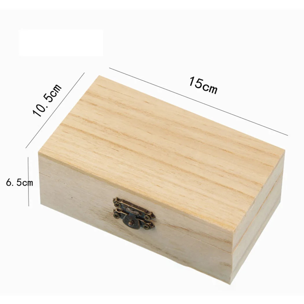 1/3pcs Log Color Scotch Plain Wood Wooden Square Hinged Storage  Boxes Craft Gift Box Handmade Case Box Storage Organization