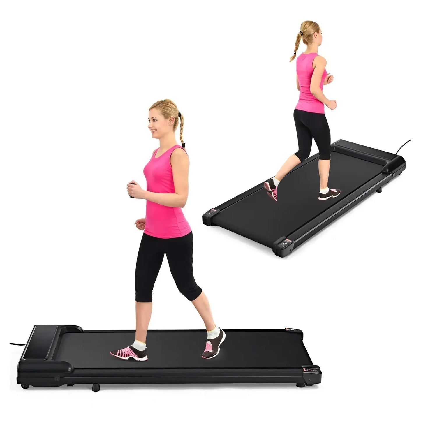 Walking Mat 300 lb Capacity, Desktop Treadmill for Home Office, 0.6 to 3.8 MPH Portable Treadmill