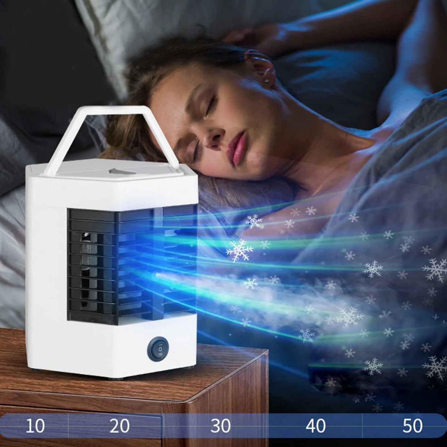 Air Conditioner Fan,Mini Air Cooler Portable Air Conditioner Personal Humidification Evaporative Air Cooler Fan for Bedroom Desk