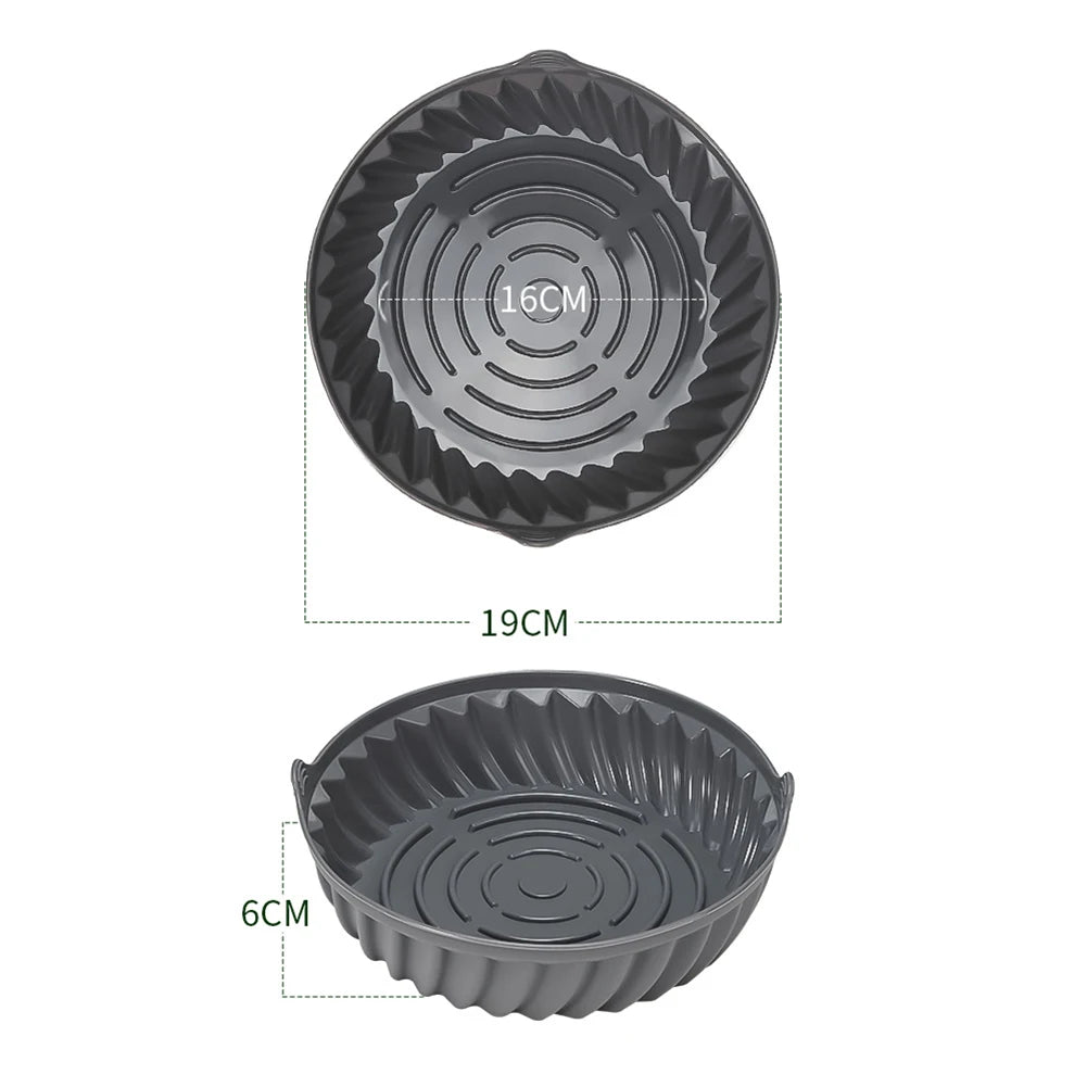 Silicone Air Fryer Silicone Pot Replacement of Parchment Paper Liner Airfryer Oven Non Stick Bowl Reusable Basket for Baking