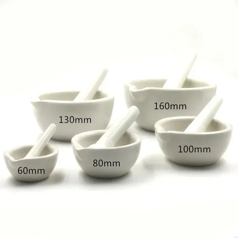 Household Ceramic Mortar and Pestle Set Grinding Bowls for Kitchen Spices Teas Garlic Pepper Grinder Mini Herb Mills Mulit Size