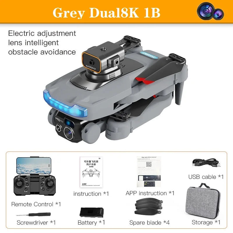 2023 P15 Mini Drone 8k Profesional 4K HD Camera Obstacle Avoidance Aerial Photography Brushless Foldable Quadcopter 1km Toys