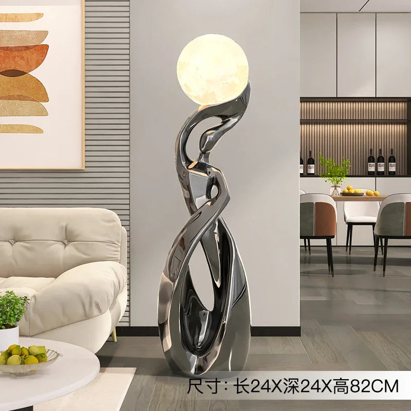 Sculpture 82cm Creative Abstract Art Ornament Lamp Luxury Living Room TV Cabinet Sofa Side Floor Decoration Home Decor Gift