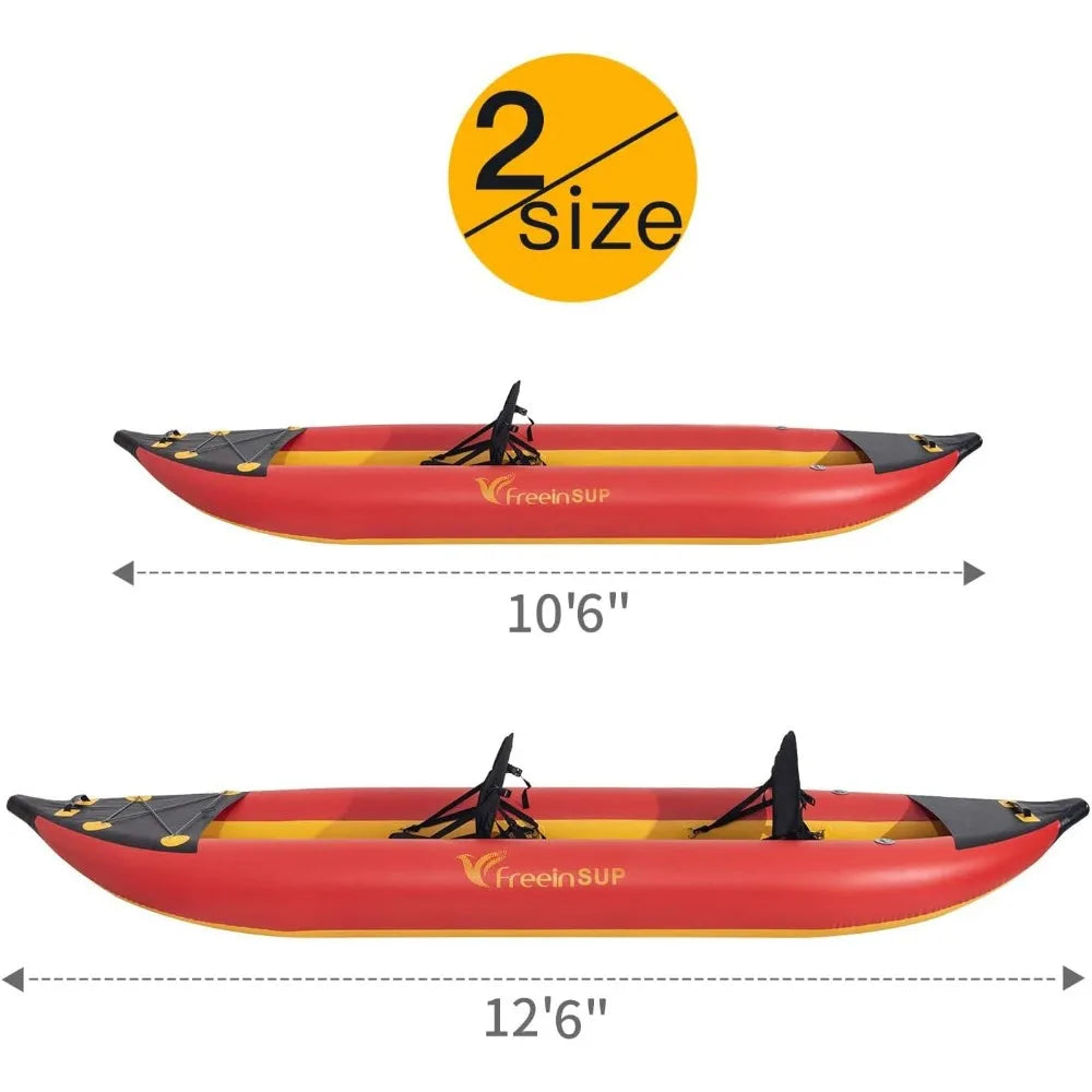 Kayak|Emergency Boat| 1-2 Person Professional Series Lightweight Inflatable Kayak Sit-in Kayak Set with Paddle