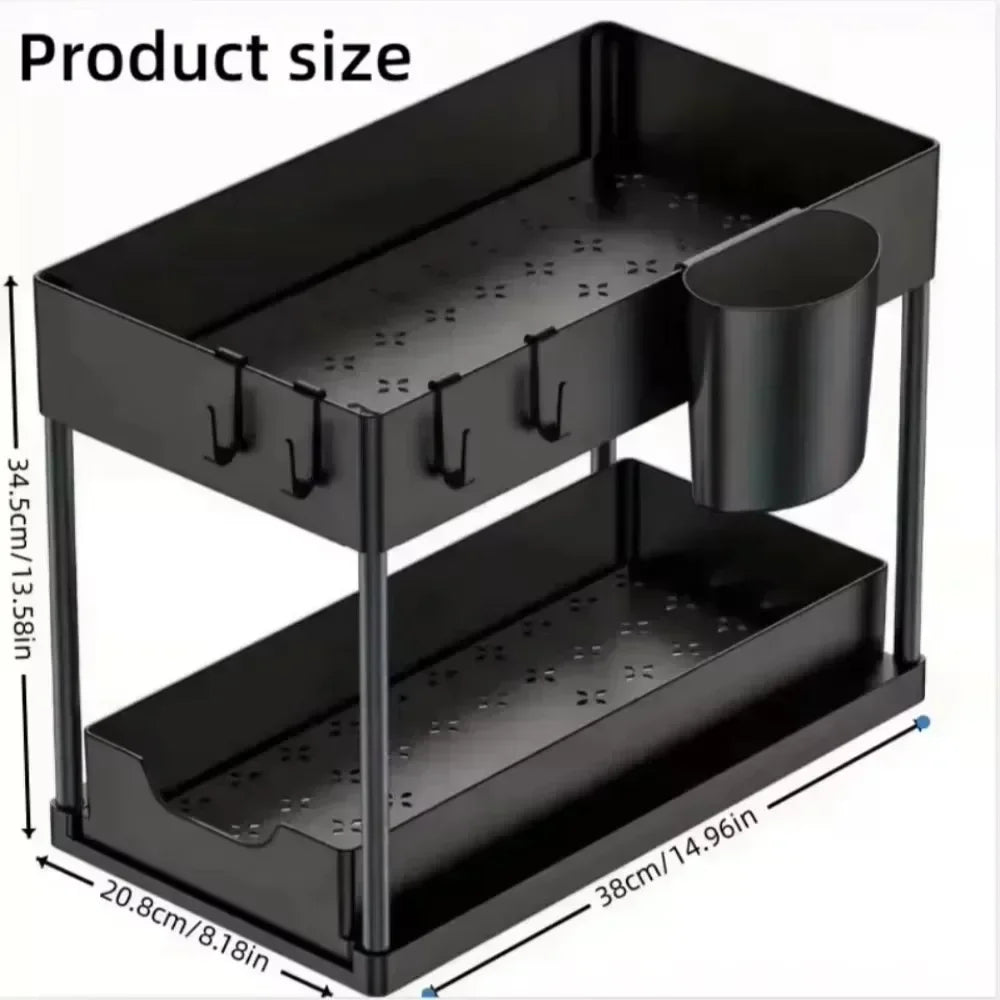 Under Sink Organizer Rack Kitchen Pull Out  Shelf Small-scale Drawer Simple Deposit Shelves Bathroom Desktop Put Racks Banheiro