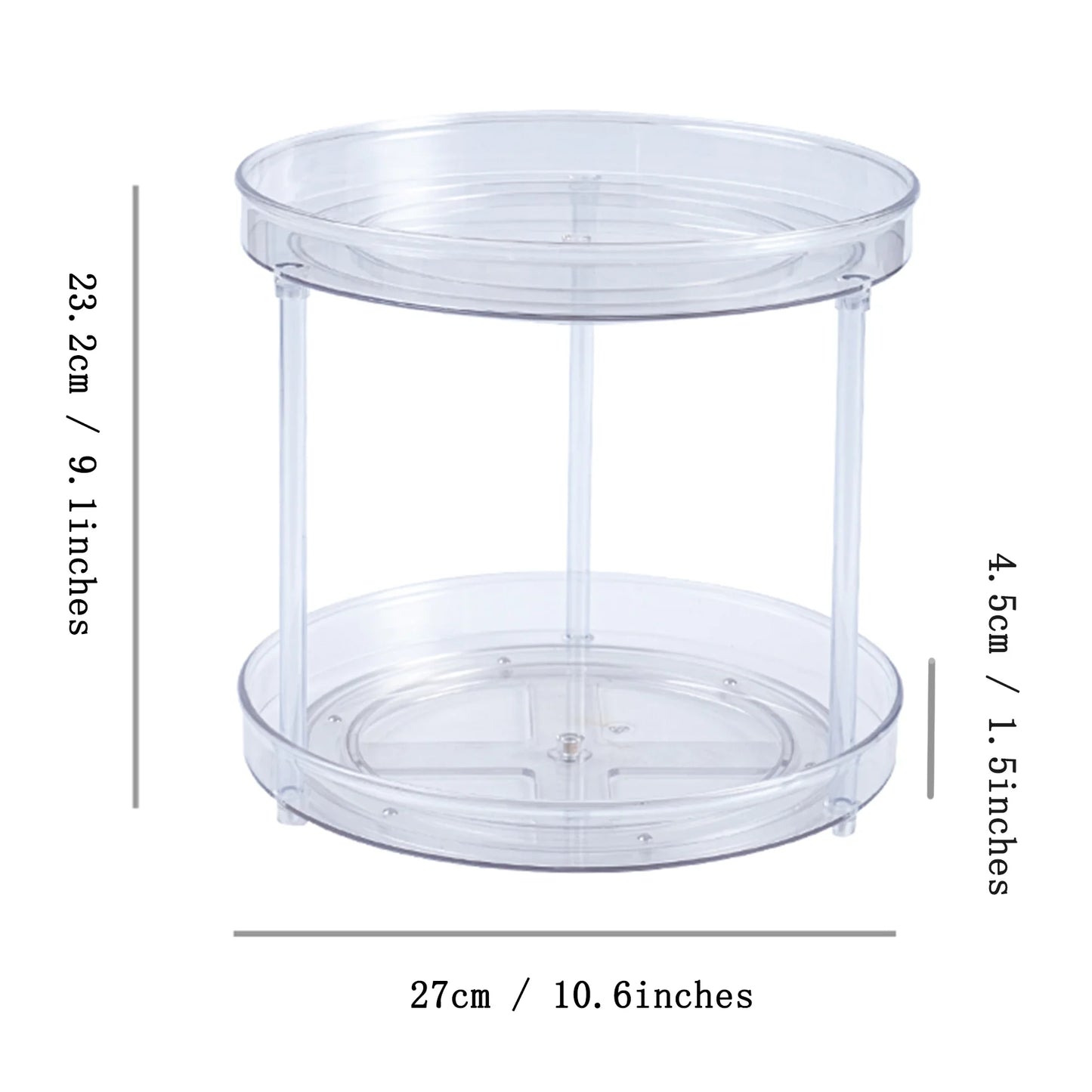Lnofxas 360 Rotation Cabinet Turntable Organizer Storage Spice Rack Drink Cosmetic Storage Rack Transparent For Kitchen Bathroom