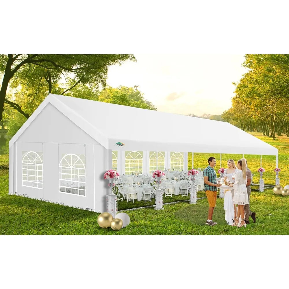 20x40FT Party Tent Heavy Duty, Wedding Tent, Event Tent for Parties, with 8 Removable Sidewalls,20x40 Tent with Built-in Sandbag