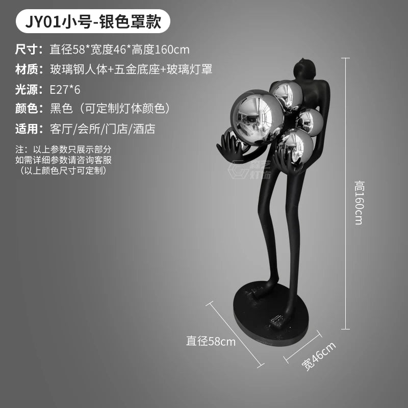Humanoid Art Sculpture Fall Floor Lamp Living Room Light Luxury Design Sense Modern Creative Modeling Floor Lamp
