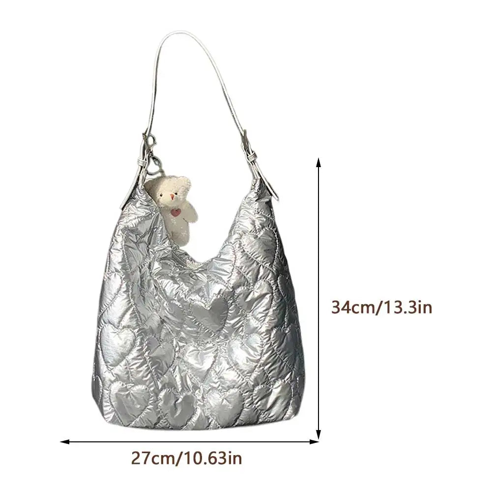 Women Handbag Shoulder Bag Waterproof Large Capacity Quilted Lattice Shoulder Bags Shopping Bag Lightweight Leather Shoulder Bag