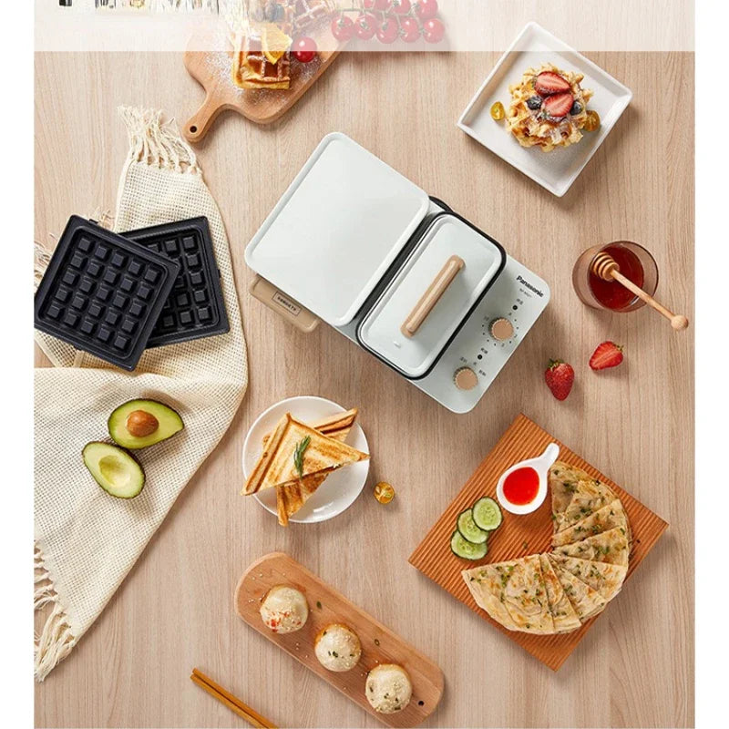 Toaster Oven  Sandwich Breakfast Machine Household Small Light Food Machine Lazy Multi-Function Waffle Toast Press and Bake