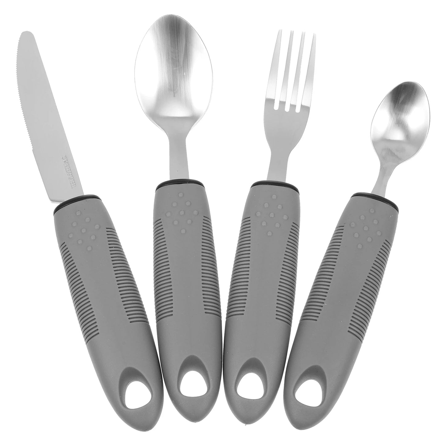 Elderly Utensils Adaptive Built Cutlery Up Bendable Spoon Handicapped People Fork Elderly set Parkinsons Non Handle Silverware