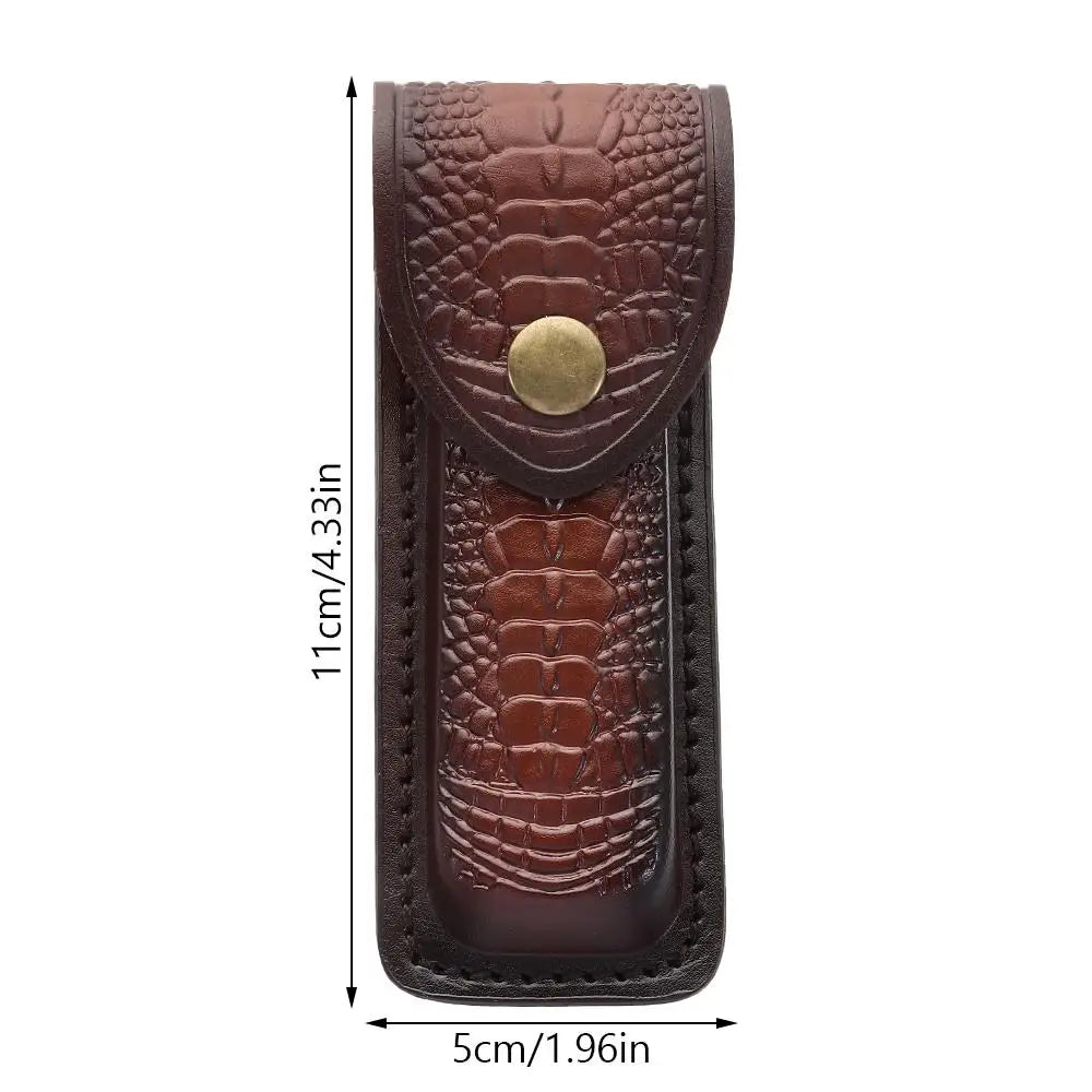 Pocket Hunt Outdoor Equipment Leather Sheath Holder Camp Outdoor Carry Flashlight Case Belt Loop Case Fold Knife Tool