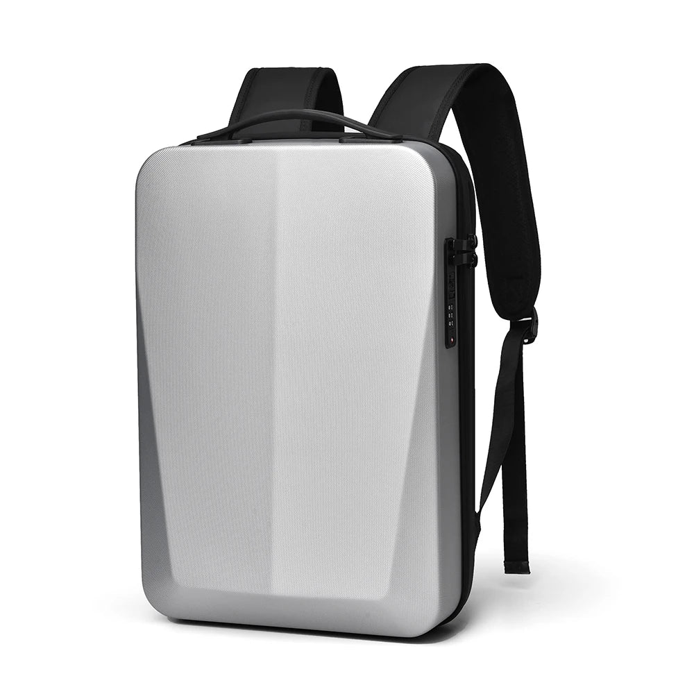 Men's 15.6" Laptop Backpack Waterproof Anti-theft Expandable Business Travel Bag Technology Style Hard Shell Backpack USB Charge