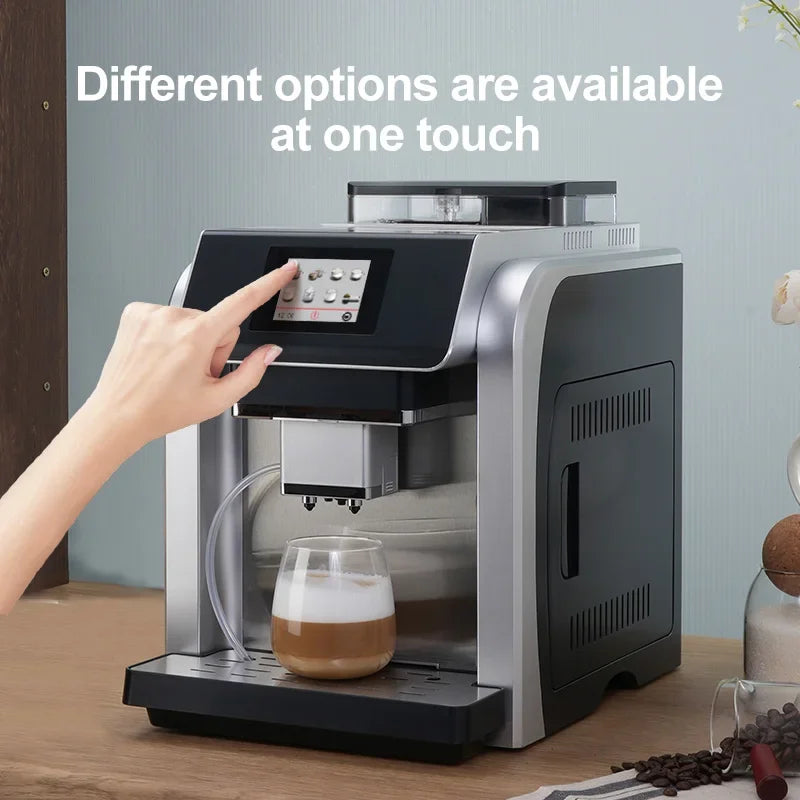 19Bar Bean To Cup Office Home Super Fully Automatic Cappuccino Espresso Coffee Machine With Grinder Beans