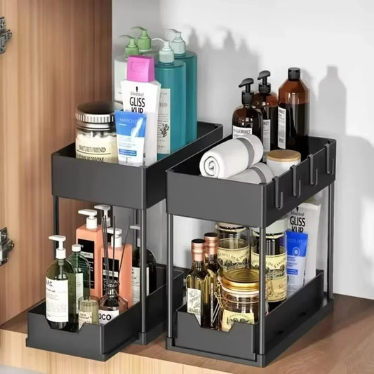 Under Sink Organizer Rack Kitchen Pull Out  Shelf Small-scale Drawer Simple Deposit Shelves Bathroom Desktop Put Racks Banheiro