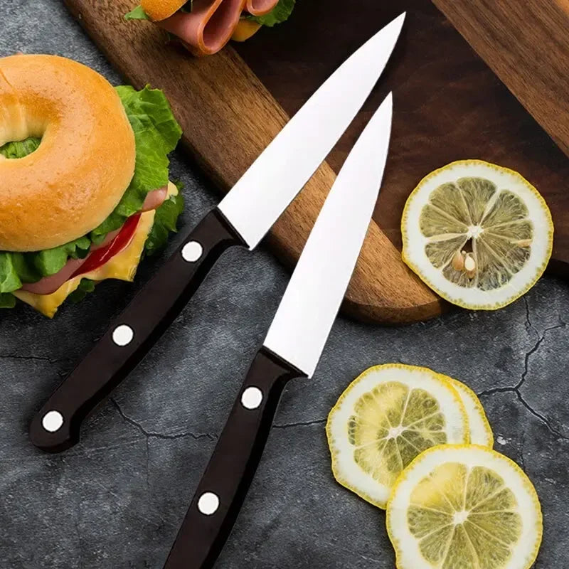 3-Pack Black Fruit Knife Kitchen Professional Chef Knife Sharp Portable Kitchen Utensil Knife Peeling Anti-rust Anti-stick