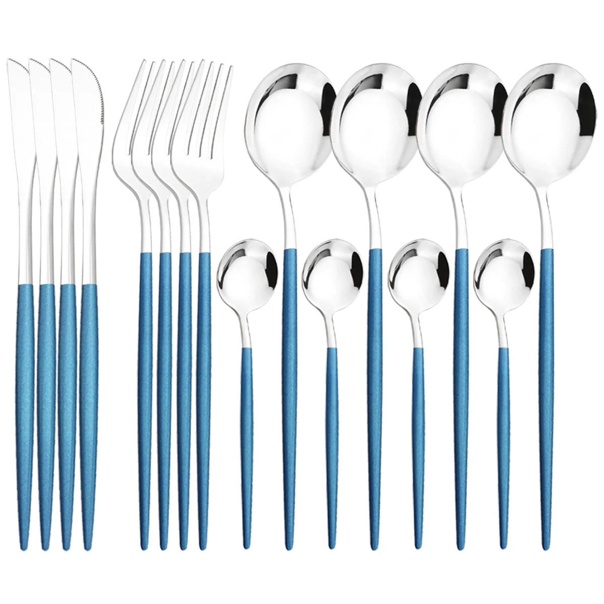 16Pcs Tableware Dinnerware Set Black Gold Cutlery Set Stainless Steel Fork Knife Teaspoon Dinner Silverware Kitchen Flatware Set