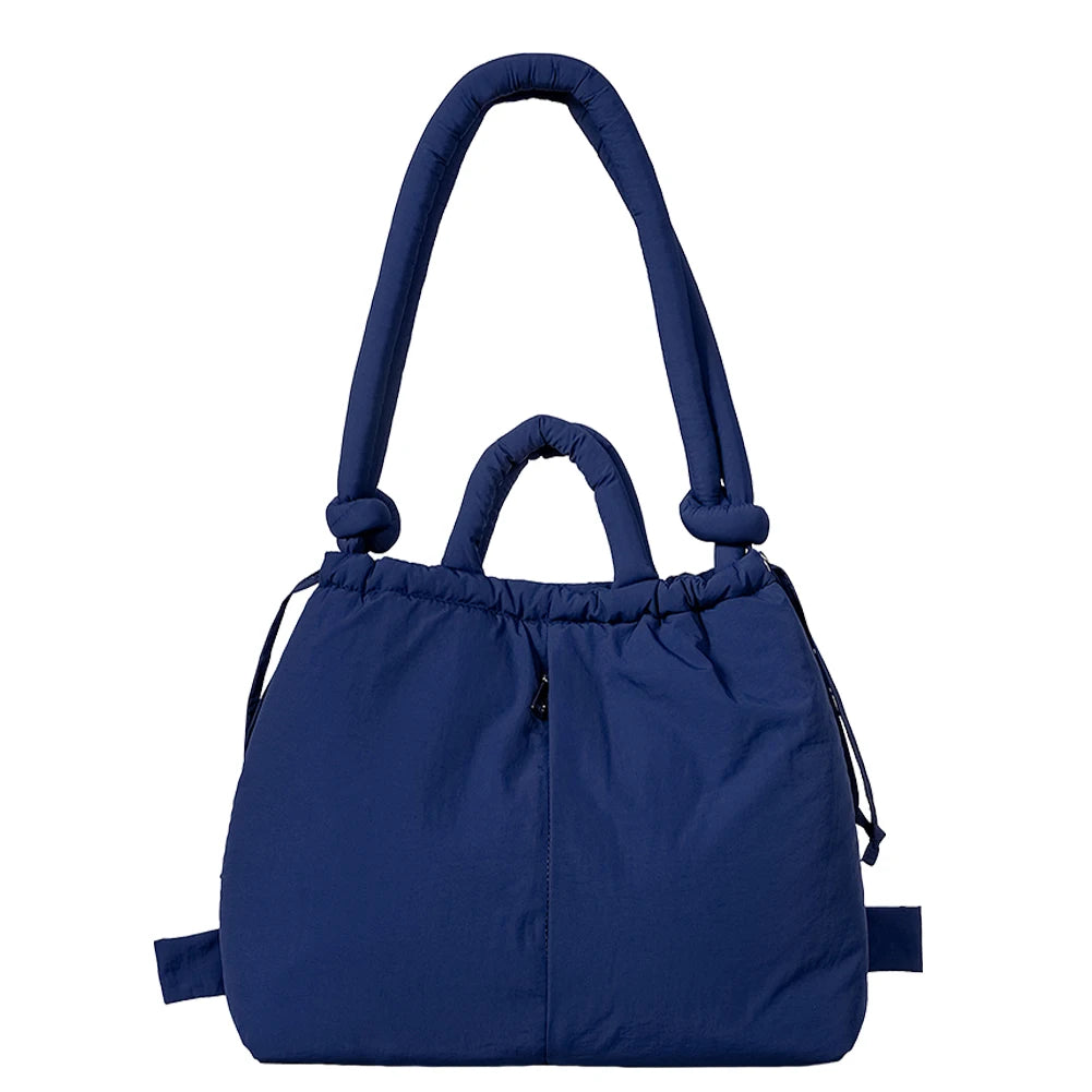 Women Padded Shoulder Bag Puffer Tote Bag Lightweight Drawstring Bucket Bag Stuffing Crossbody Bag Tote Handbag Puffy Sling Bag