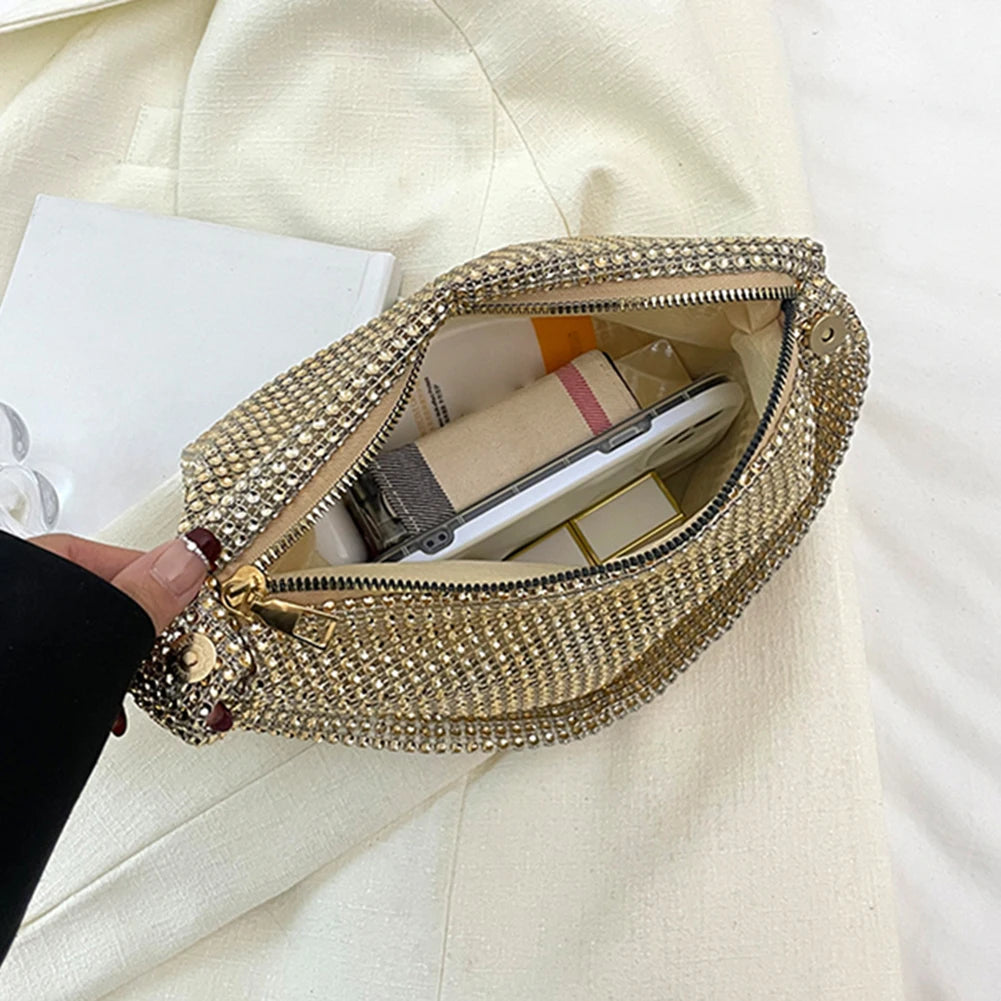 Evening Clutch Bag for Women Glitter Elegant Top Handle Bags Ladies Party Wedding Bag Female Shiny Rhinestone Handbag Purses New