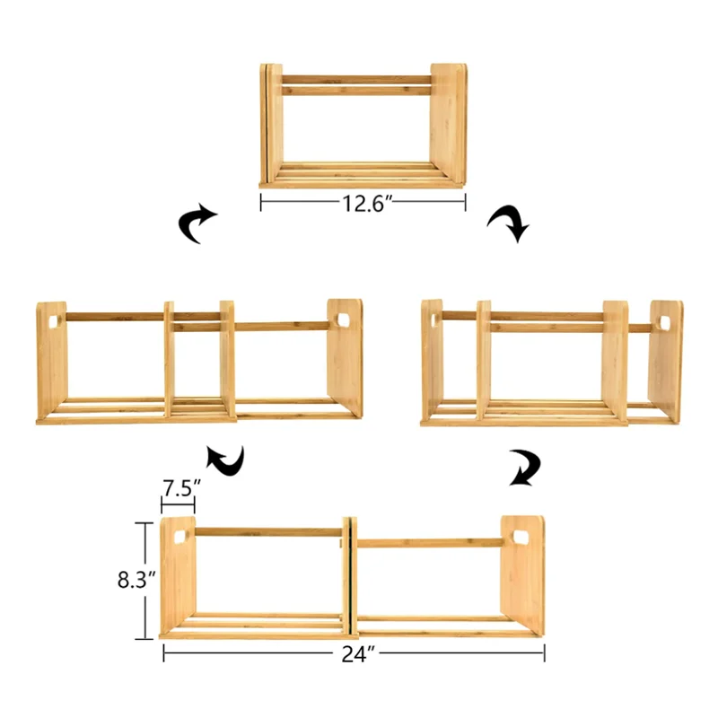 Portable High Quality Durable desktop storage  organizer bookcase  bamboo bookshelf