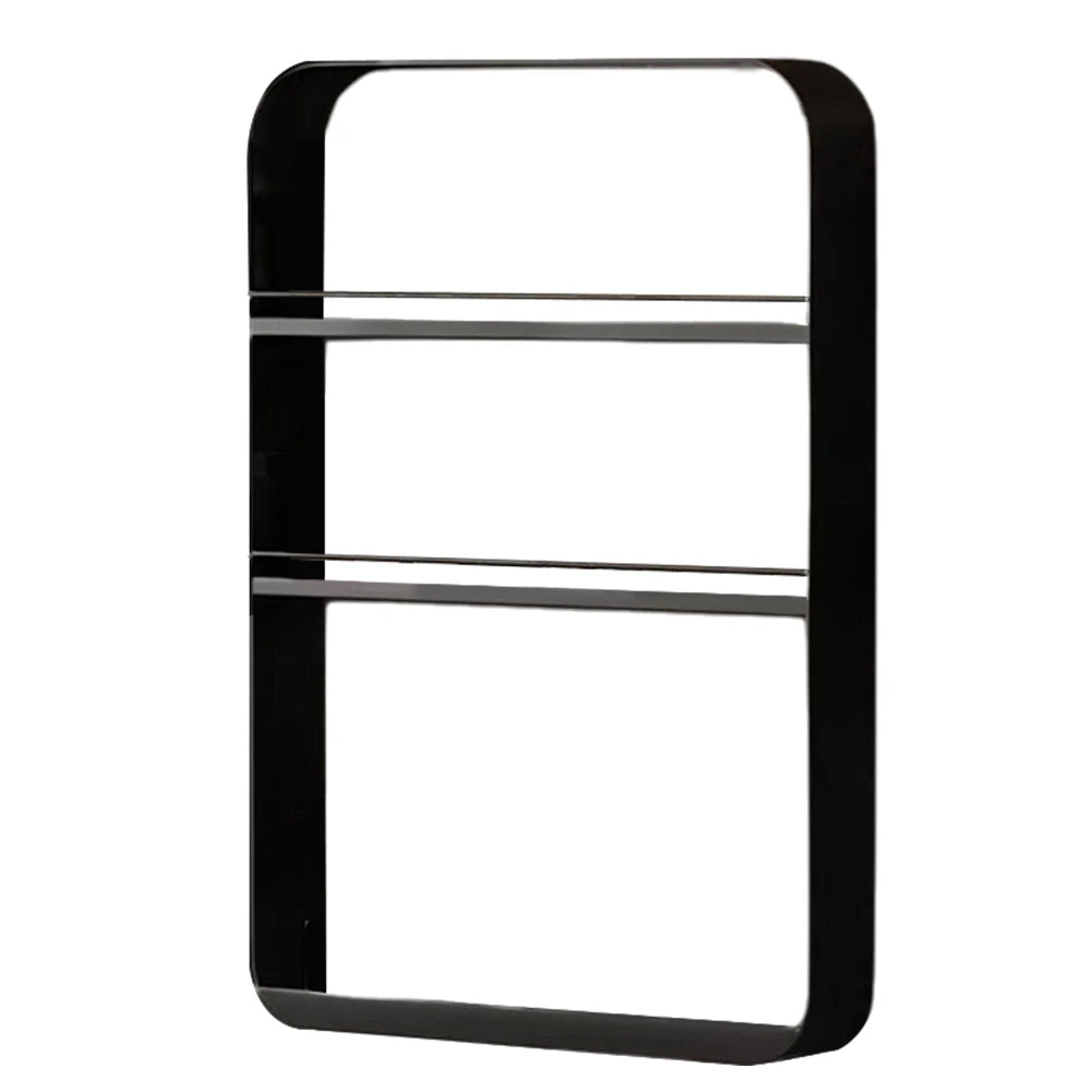 Wall-Mounted Bathroom Shelf No Drilling 2 Layers Shelves Cosmetic Storage Rack Kitchen Seasoning Bottle Racks Closet Organizer