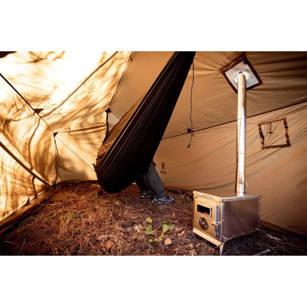 Hammock Hot Tent with Stove Jack, Spacious Versatile Wall Tent with Snow Skirt, 3000mm Waterproof with Zippered Tent Bag
