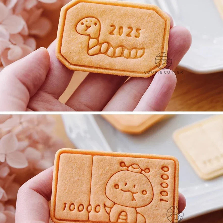 2025 Chinese Snake Year Cookie Cutter Mold Fortune Blessing Biscuit Stamp Pastry Dessert Fondant Cake DIY Bakeware Kitchen Items