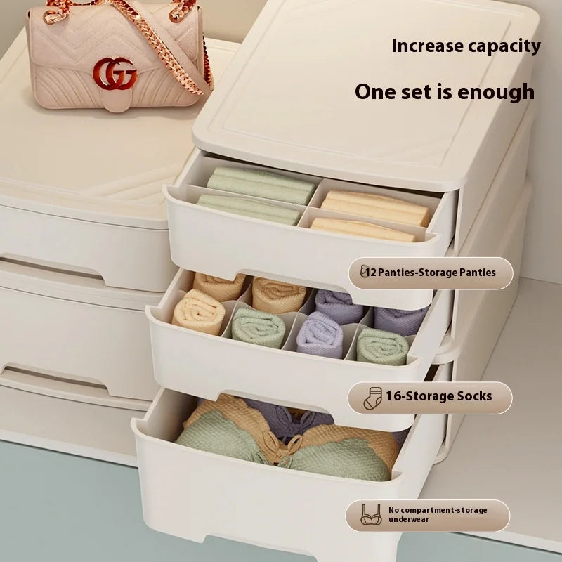 Hot new home underwear storage box solid color drawer wardrobe partition tidy home artifact bra underwear socks storage box
