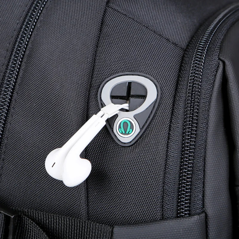 Fashionable Nylon Backpack with USB Charging Port and Earphone Hole Waterproof Men's Bag multifunctional Travel laptop Backpacks