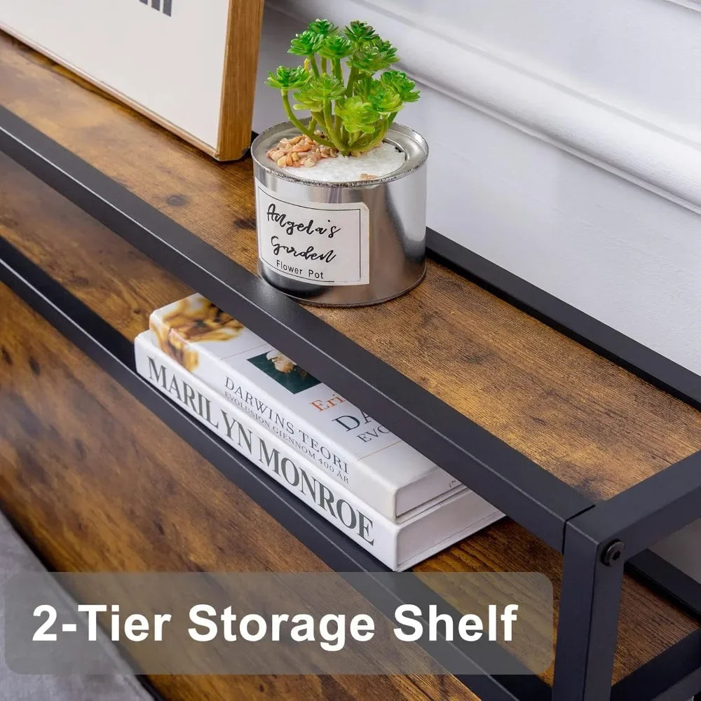 Twin Bed Frame with 2 XL Storage Drawers, Platform Bed Frame with 2-Tier Headboard, Strong Metal Slat Support