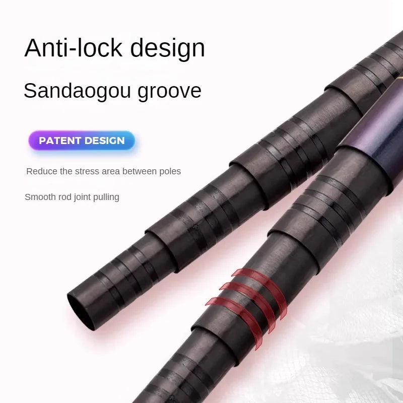 Anmanda TENGYUN Ultralight High Carbon Telescopic Rock Fishing DIp Net Pole Portable Landing Net Fishing Accessory 5m-6.5m