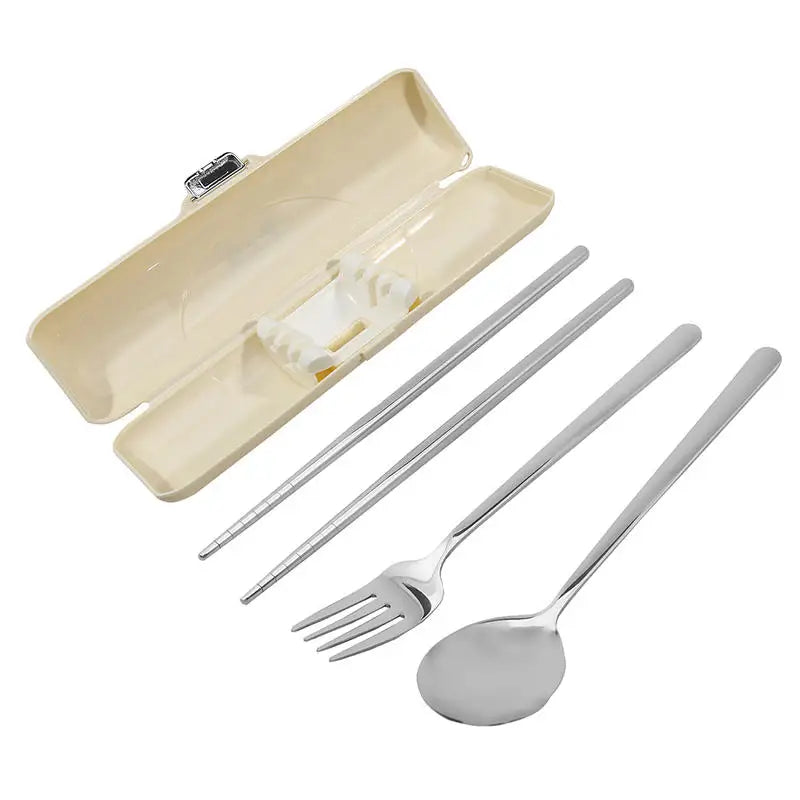 2/3PCS stainless steel portable cutlery student outdoor good-looking Korean spoon fork and chopsticks storage box gift set