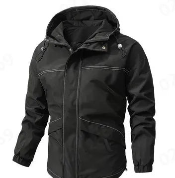 Hooded Corduroy Work Coat Male Fashion Casual Fales Two Piece Autumn And Winter Long Sleeved Outwear Outdoor Hiking Jacket Mens