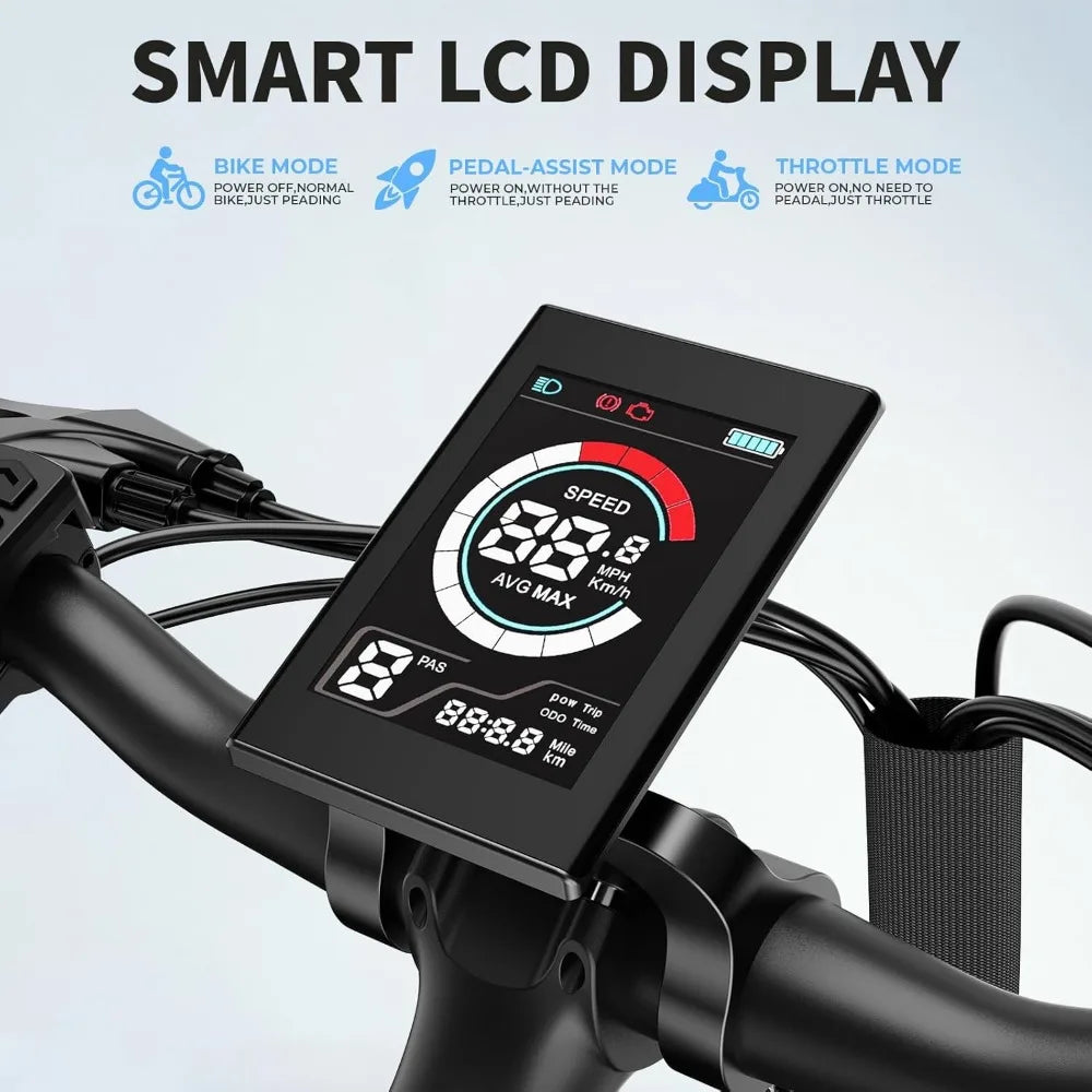 Roamer Electric Bike for Adults 1200W Peak Motor 528WH Removable Battery,up to 60miles 28MPH City Cruiser