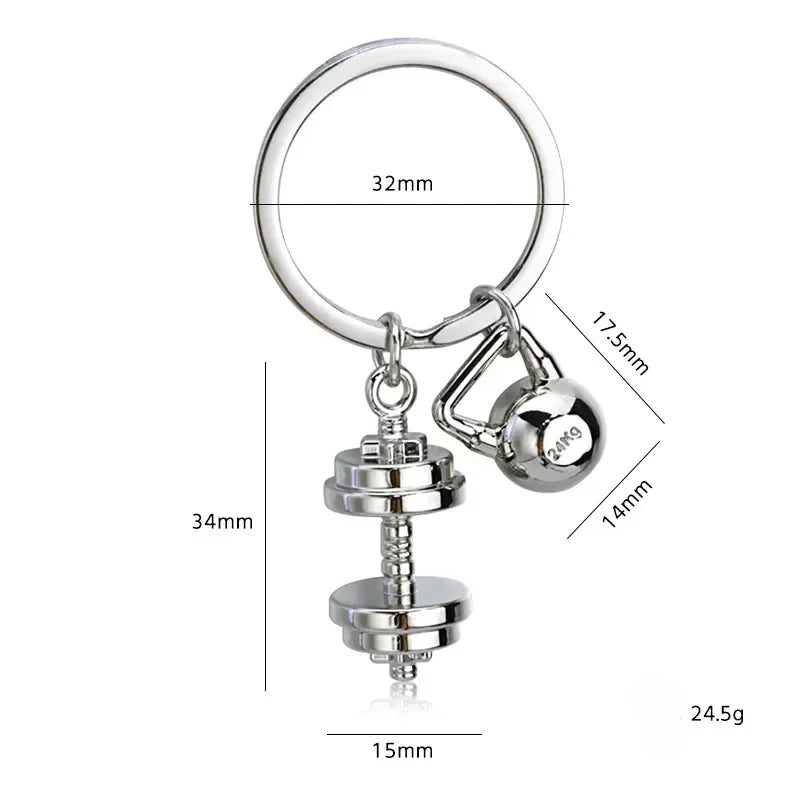 Fitness Dumbbell Keychain Sports Competition Souvenir Universal Arm Strength Training Three-dimensional Model Club Gifts