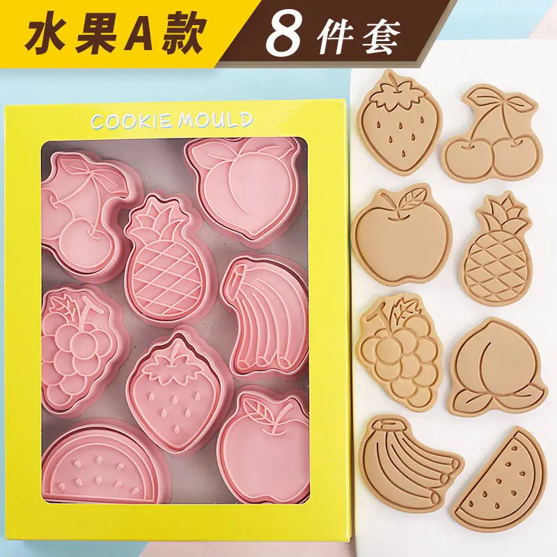 24Pcs Sanrio Hello Kitty Cartoon Cookie Mold 3D Pressable Stamp Kitchen Baking Pastry Bakeware New Year Christmas Decoration