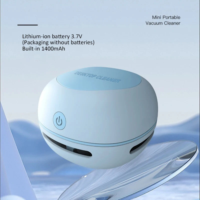 Mini Portable Desktop Vacuum Cleaner Wireless Handheld Table Sweeper Battery Powered Desk Dust Cleaner for Office Home