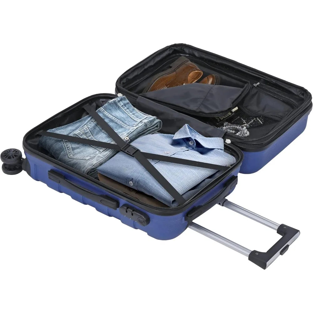 Smartxchoices 21" Expandable Luggage Spinner Suitcase Carry-On Luggage Hard Shell Built-In TSA lock, 4-Wheel Suitcase Bag