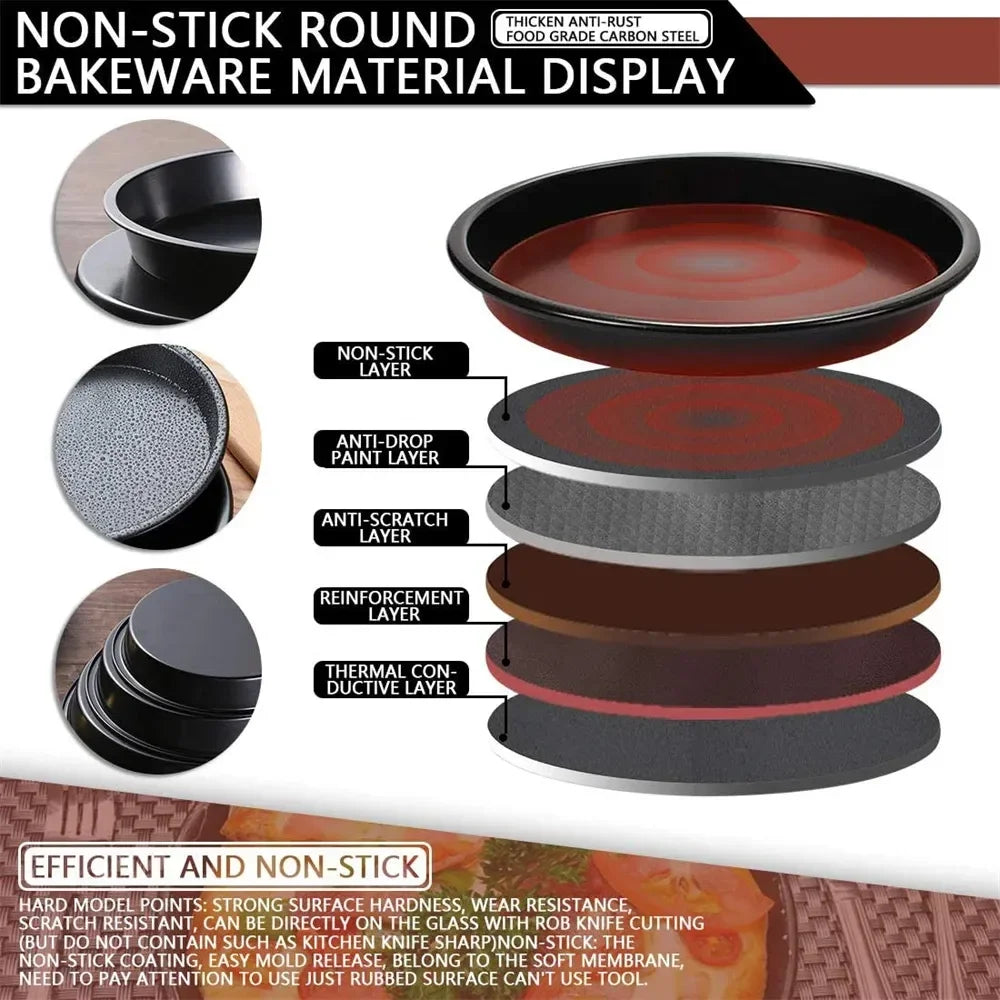 Upgrade Your Baking Game with this Reliable, Stylish, and Durable Nonstick Carbon Steel Cake Pan - Essential Bakeware for Profes