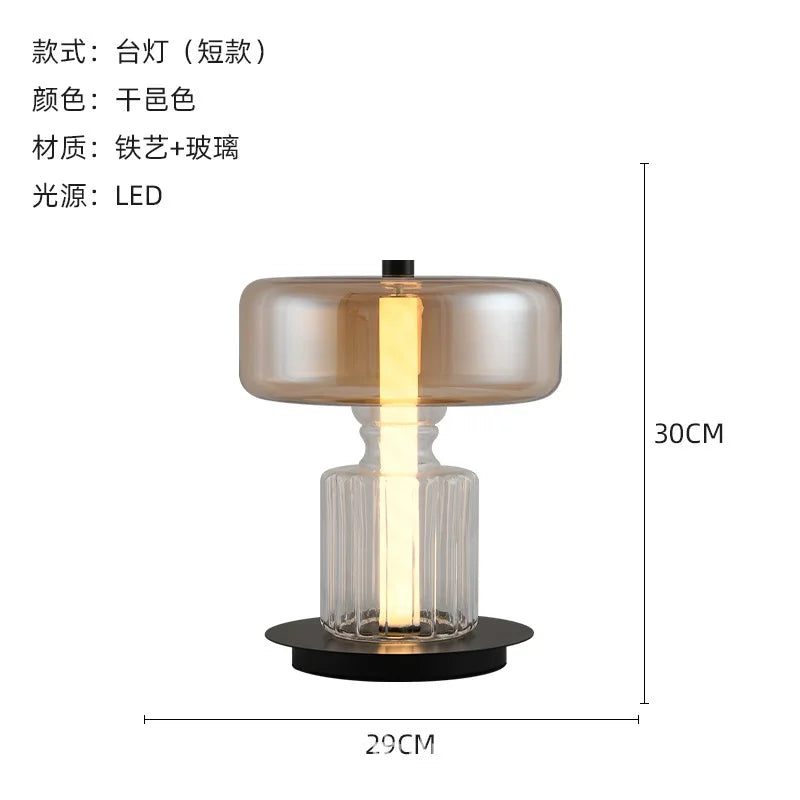 Nordic Simple LED Table Lamp Glass  Bar Cafe Office Dining Living Room Home Decor Lighting Fixture Table Lamps for Bedroom