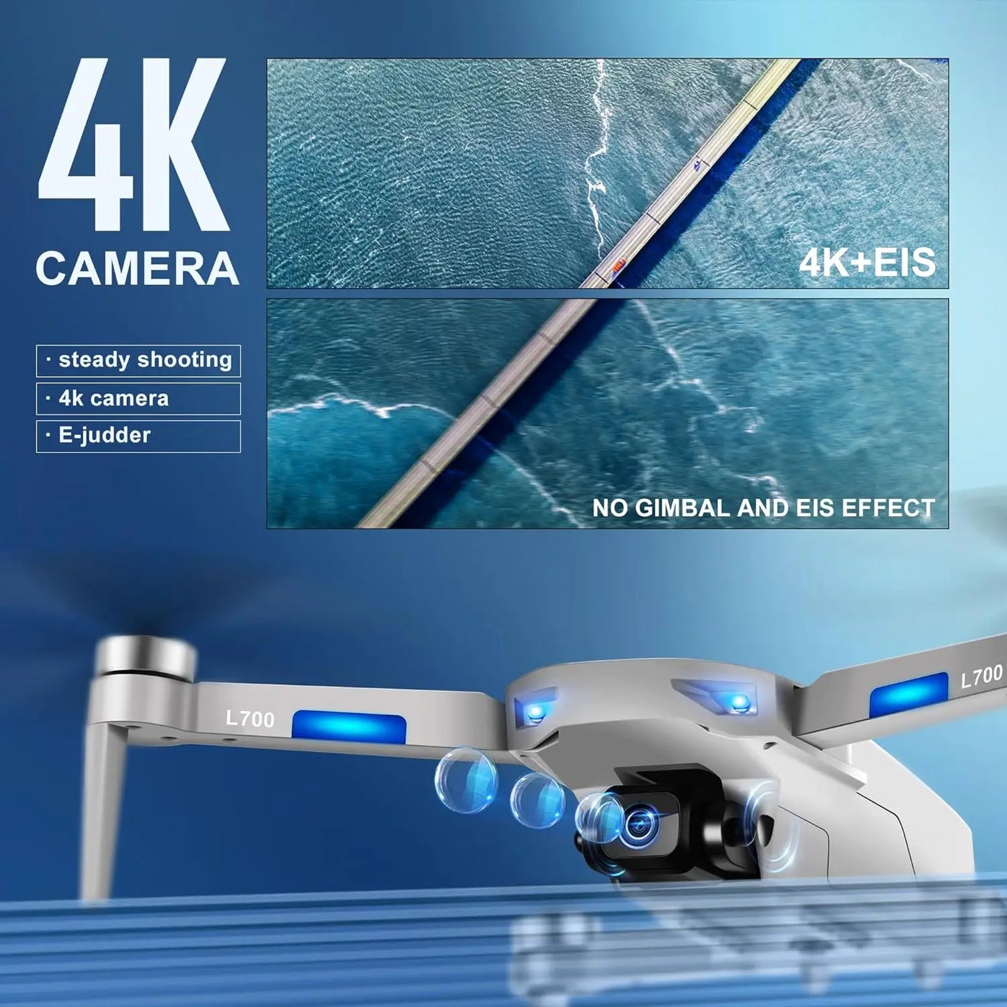 NBD Drone with Camera 4K for Adults, Easy GPS Quadcopter for Beginner  Brushless Motor, 5GHz Transmission, Auto Return Home