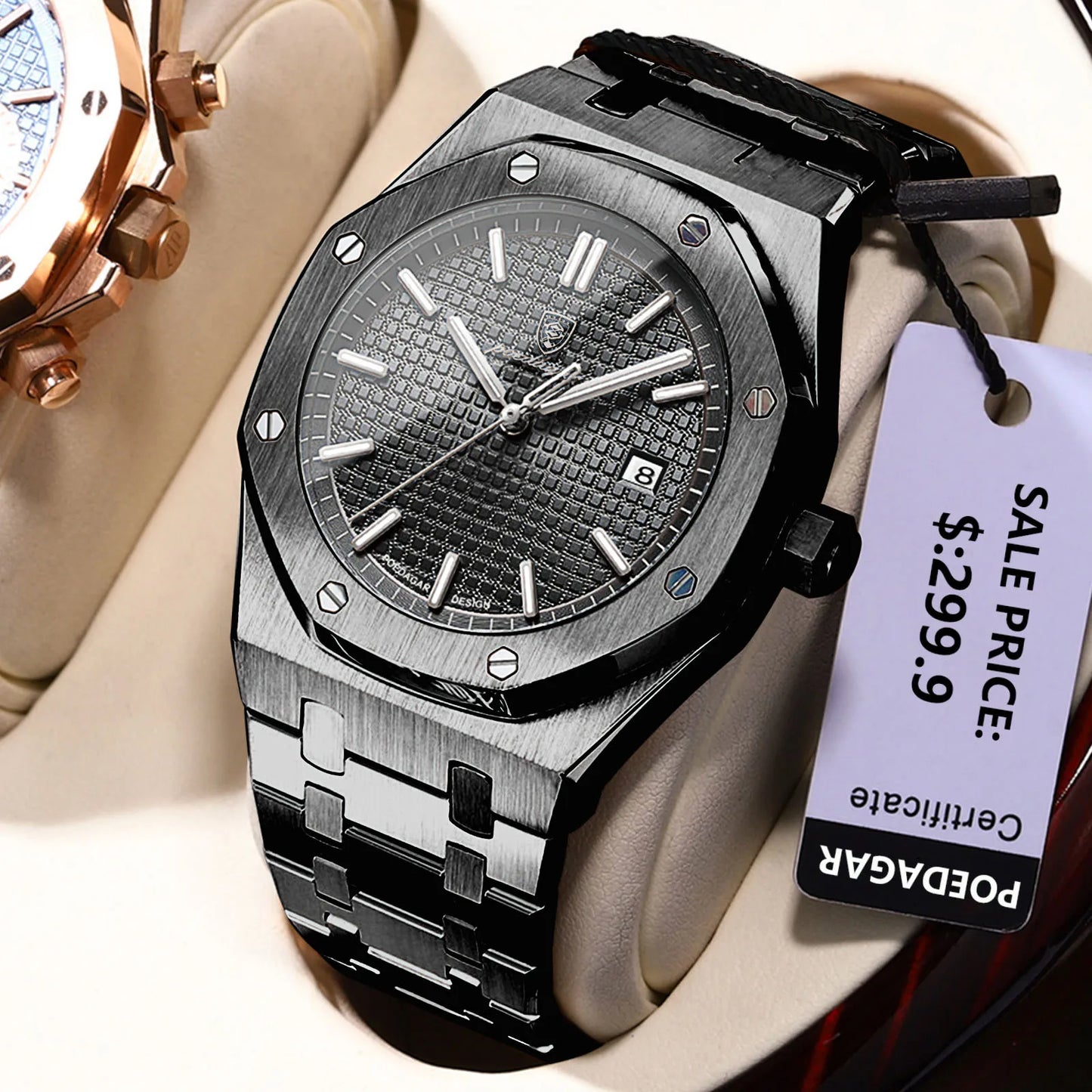 POEDAGAR Classic Men's Watches Fine Steel Original Quartz Watch for Man Luminous Date Waterproof Wristwatch Trend Fashion New