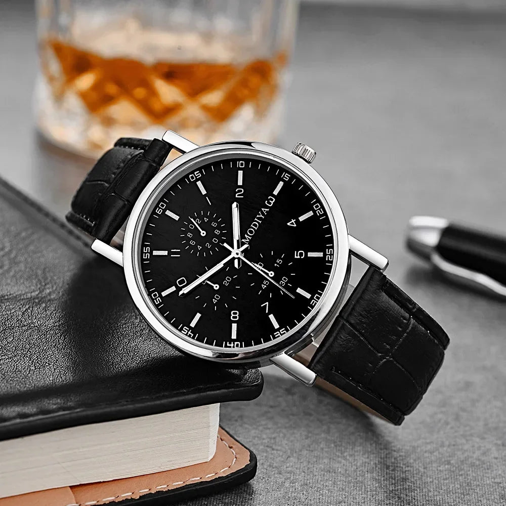 Men Watches Business Wrist Watch Luxury Leather Strap Analog Watches Quartz Wristwatches Clock Men Women Casual Simple Watch