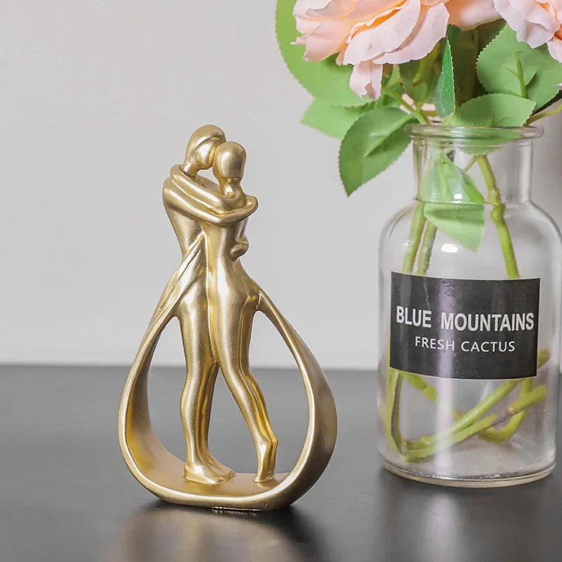 Abstract Couple Statue Modern Home Decoration Figure Sculptures Figurines for Interior Aesthetic Living Room Family Ornaments